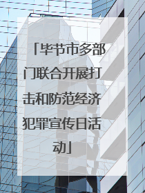 毕节市多部门联合开展打击和防范经济犯罪宣传日活动